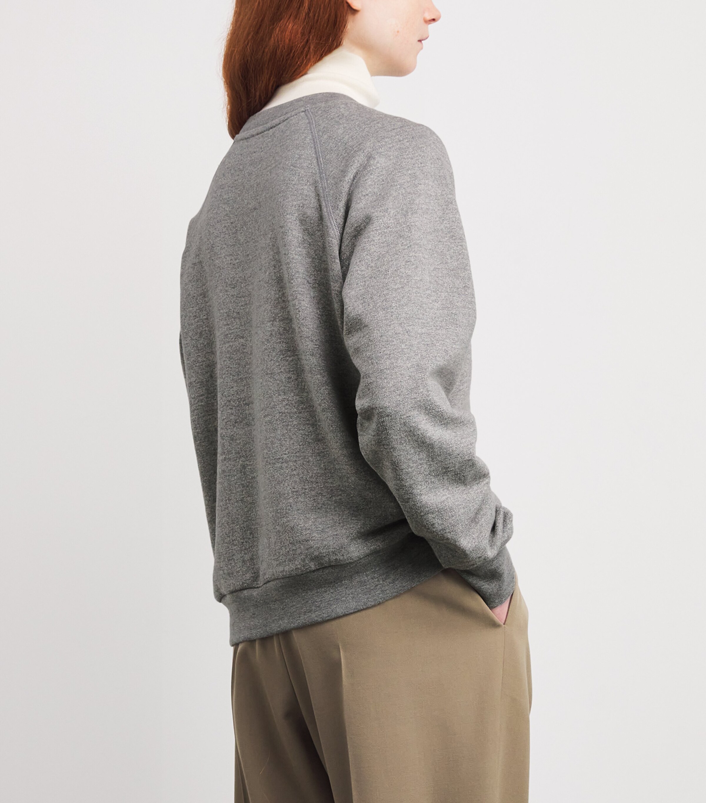 The Row Womens Eulalia Cotton-Cashmere Sweatshirt Grey Melange Image 4