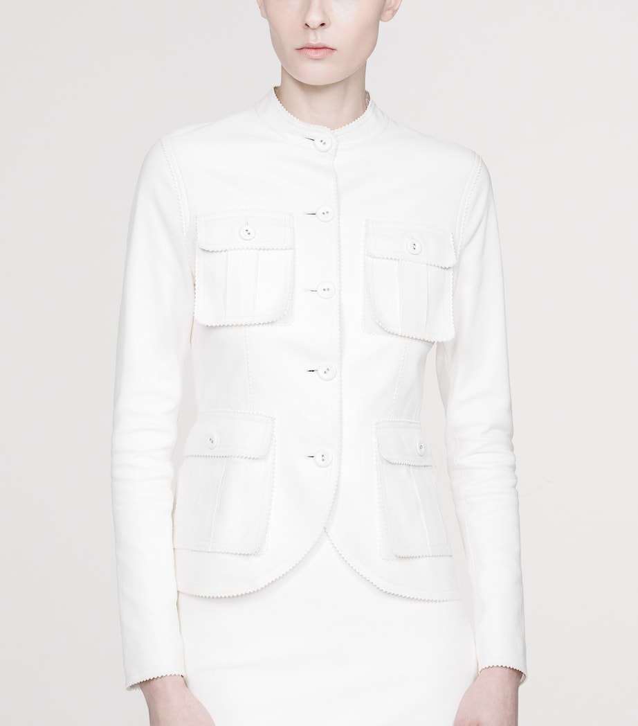 TOM FORD Womens Lambskin Buttoned Jacket Wad Image 3