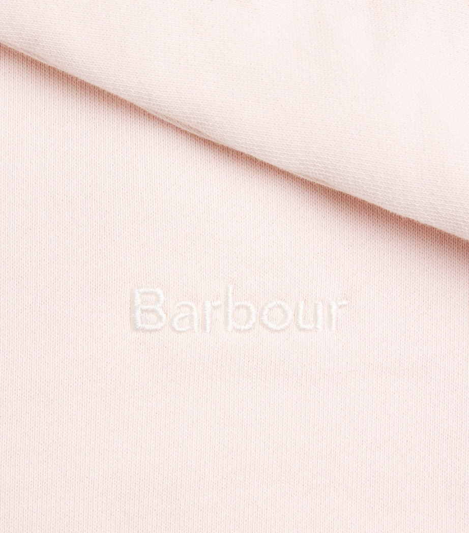 Barbour Womens Cotton Crew-Neck Sweatshirt Pink Image 6