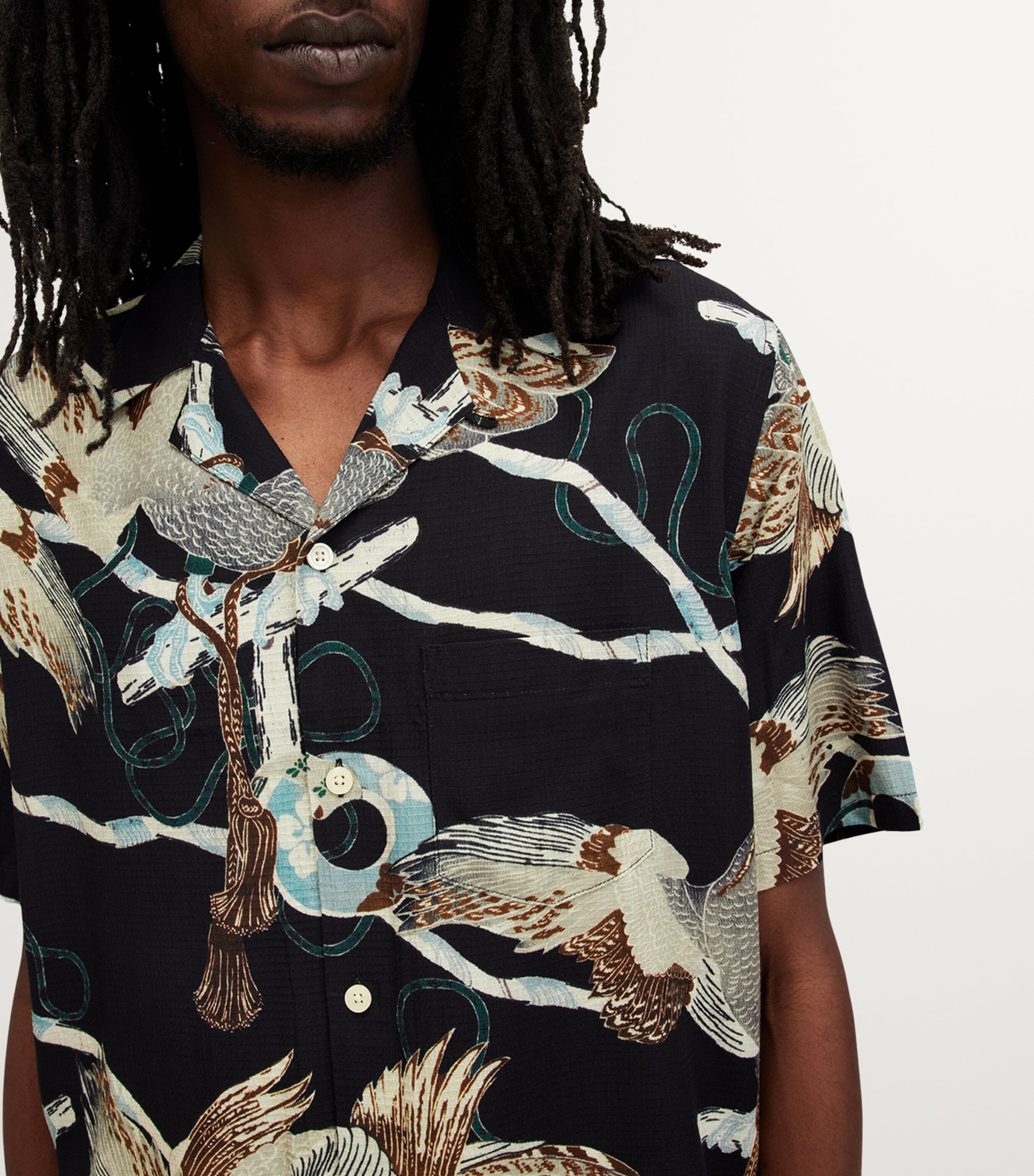 Printed Buzzard Shirt JET BLACK Image 6