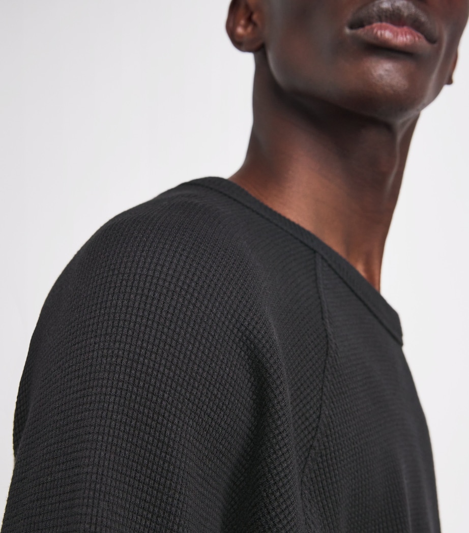 Cotton-Blend Payson Waffle T-Shirt BLK Image 6