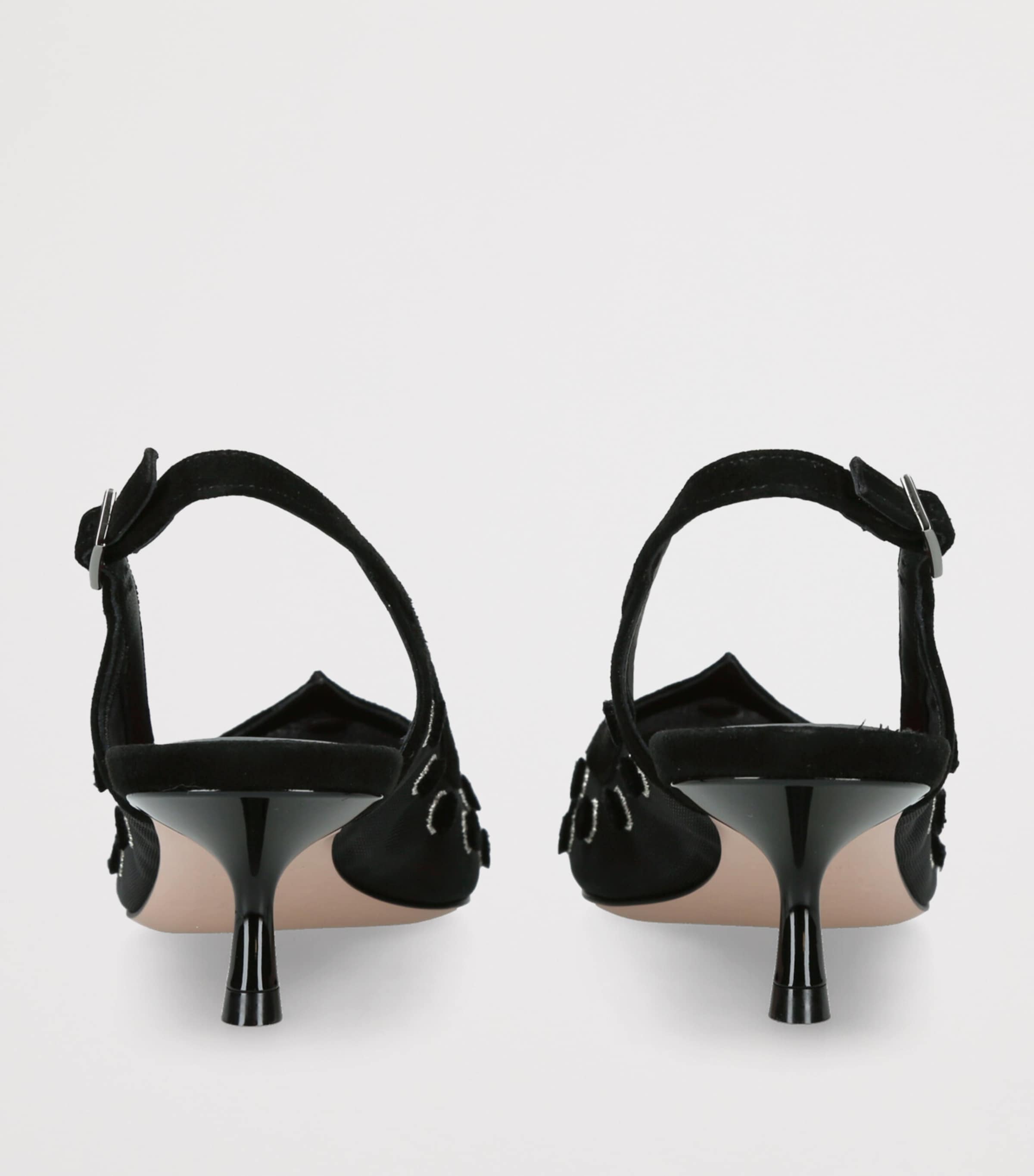 Roger Vivier Womens Mesh I Love Vivier Slingback Pumps 45 Black Image 2