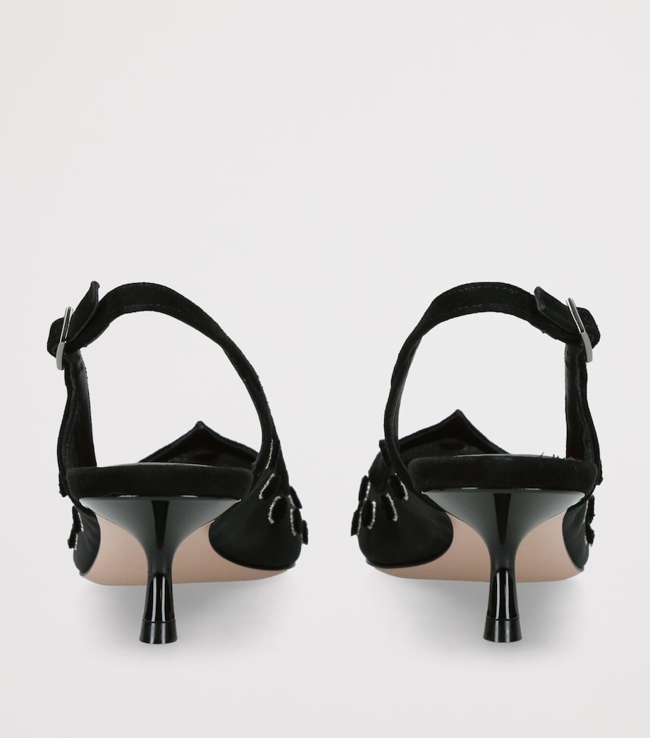 Roger Vivier Womens Mesh I Love Vivier Slingback Pumps 45 Black Image 2