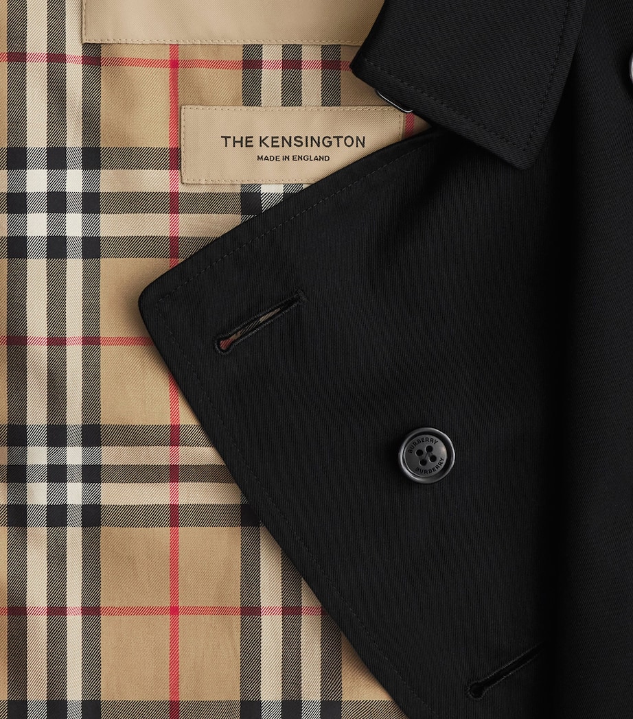 Cotton Kensington Short Trench Coat BLACK Image 7