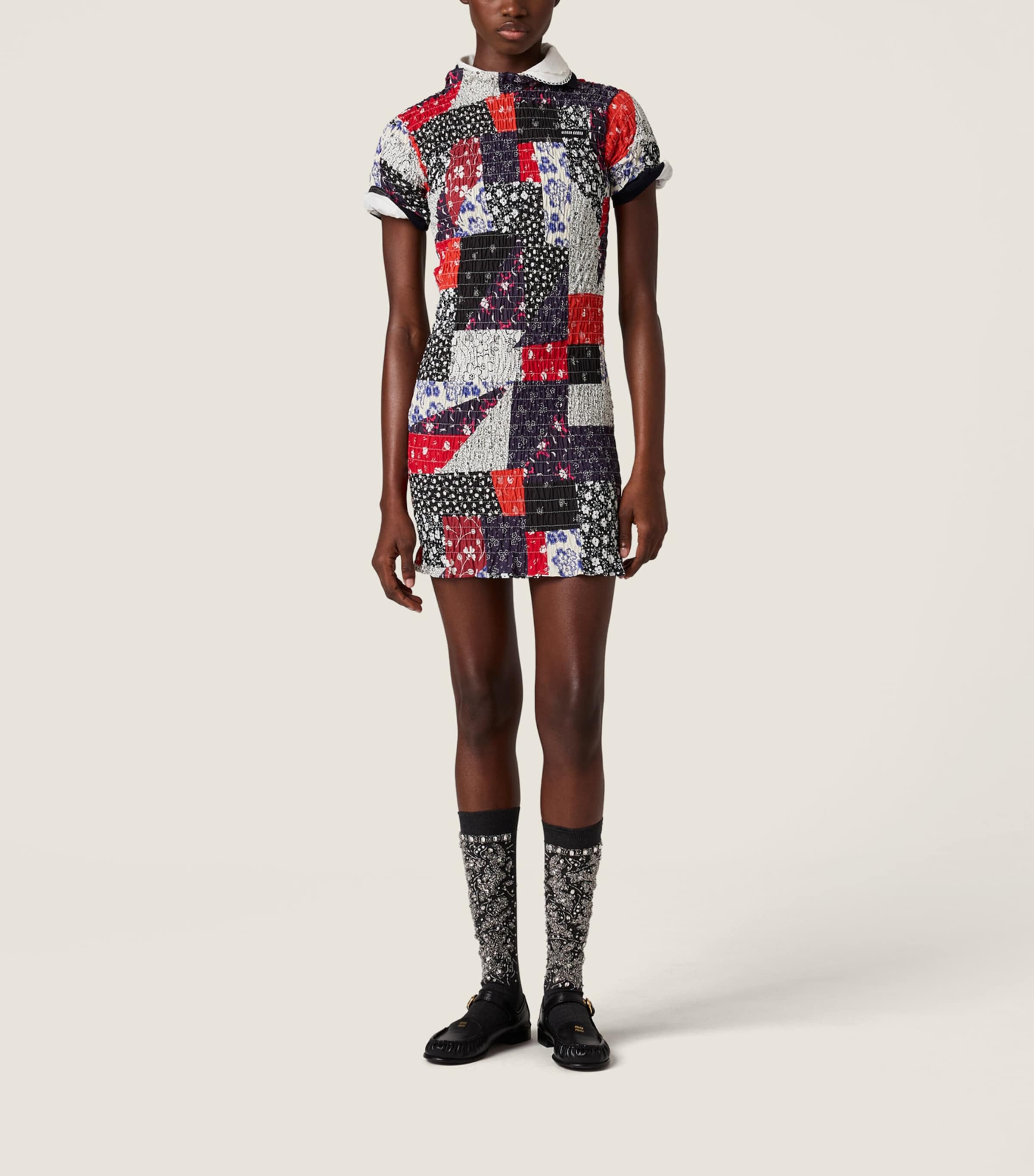 Patchwork Print Mini Dress F0055 Image 2