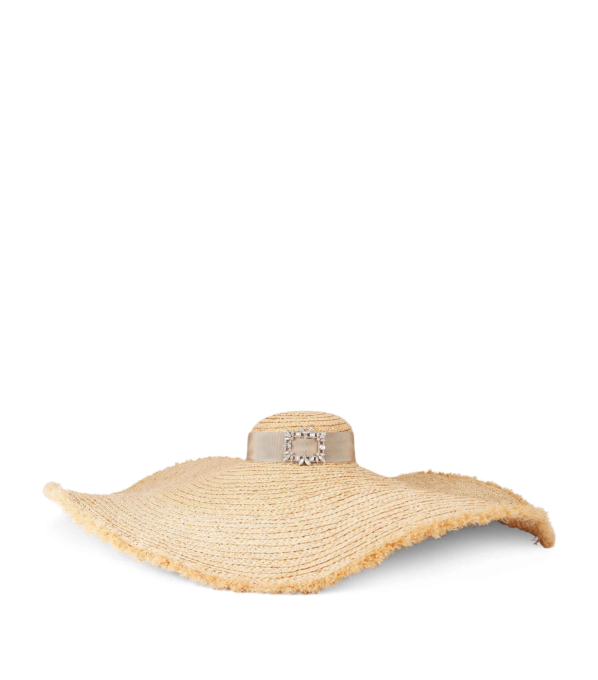ハット Roger Vivier Rv Broche Extra Rafia Hat Broche Vivier Hat in raffia Natural Woman