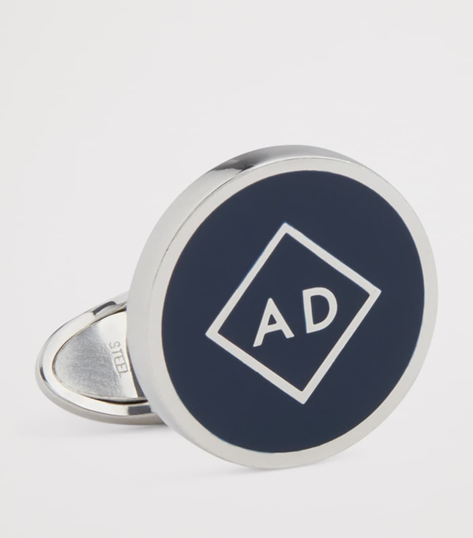 Sterling Silver-Lacquer AD Hallmark Cufflinks 410NAVY Image 2