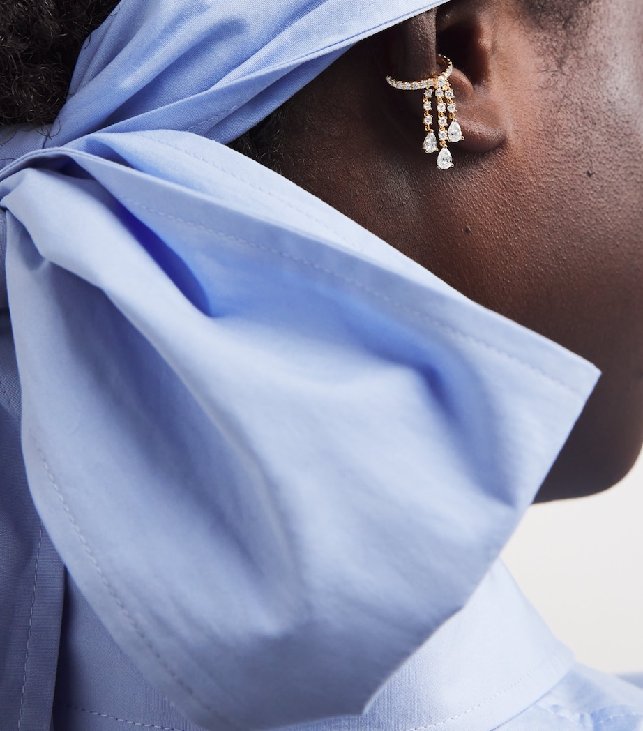 Yellow Gold and Diamond Fringe Single Ear Cuff YELLOW GOLD Image 2