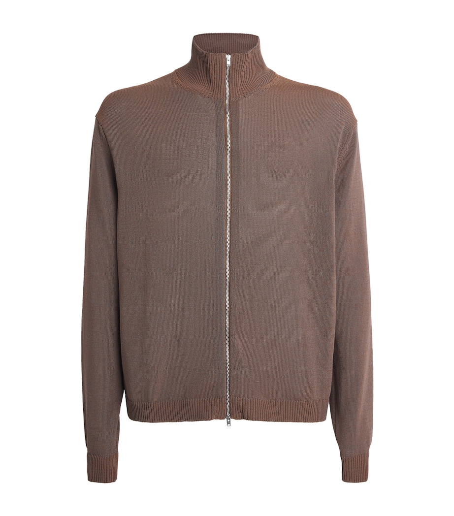 Our Legacy Mens Cotton-Blend Float Funnel Zip-Up Sweatshirt Cangiante Copper Image 1