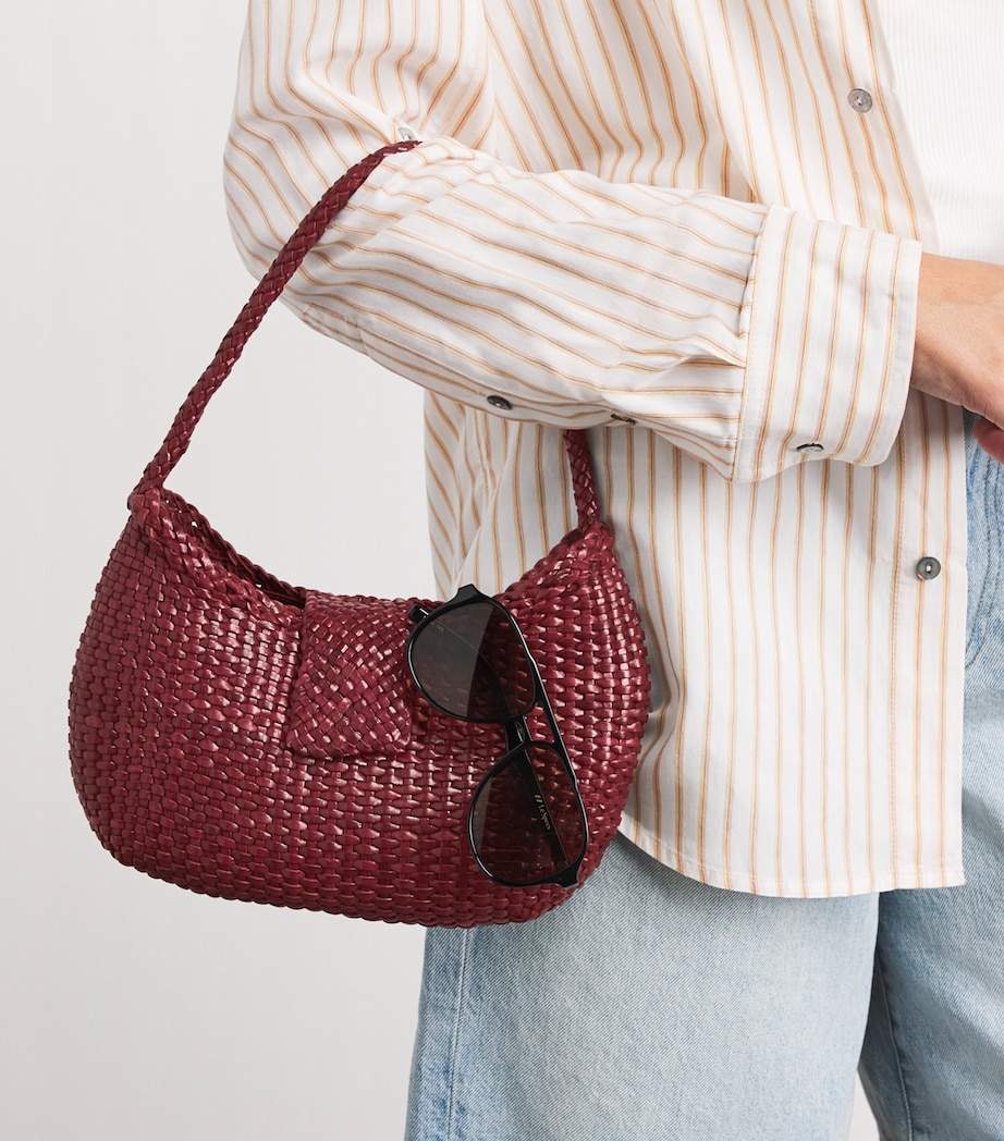 Rixo x Dragon Diffusion Leather Saoirse Shoulder Bag Bordeaux Image 2