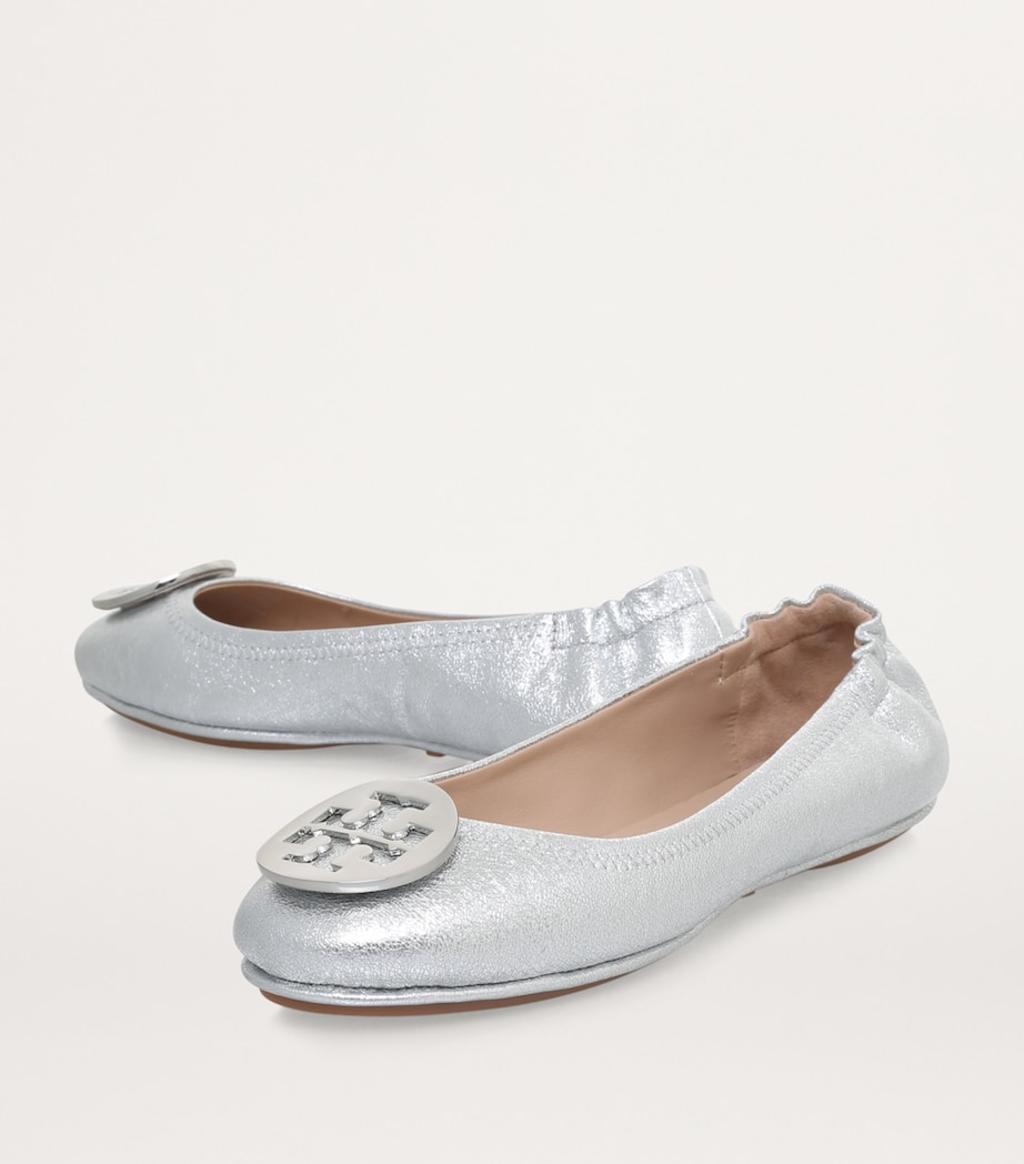 Metallic Leather Minnie Travel Ballet Flats GREY/LIGHT Image 4
