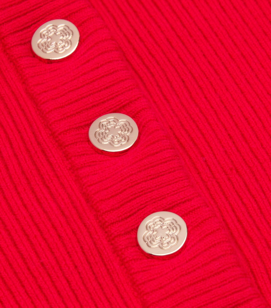 Cotton-Blend Ribbed Mini Dress RED Image 2