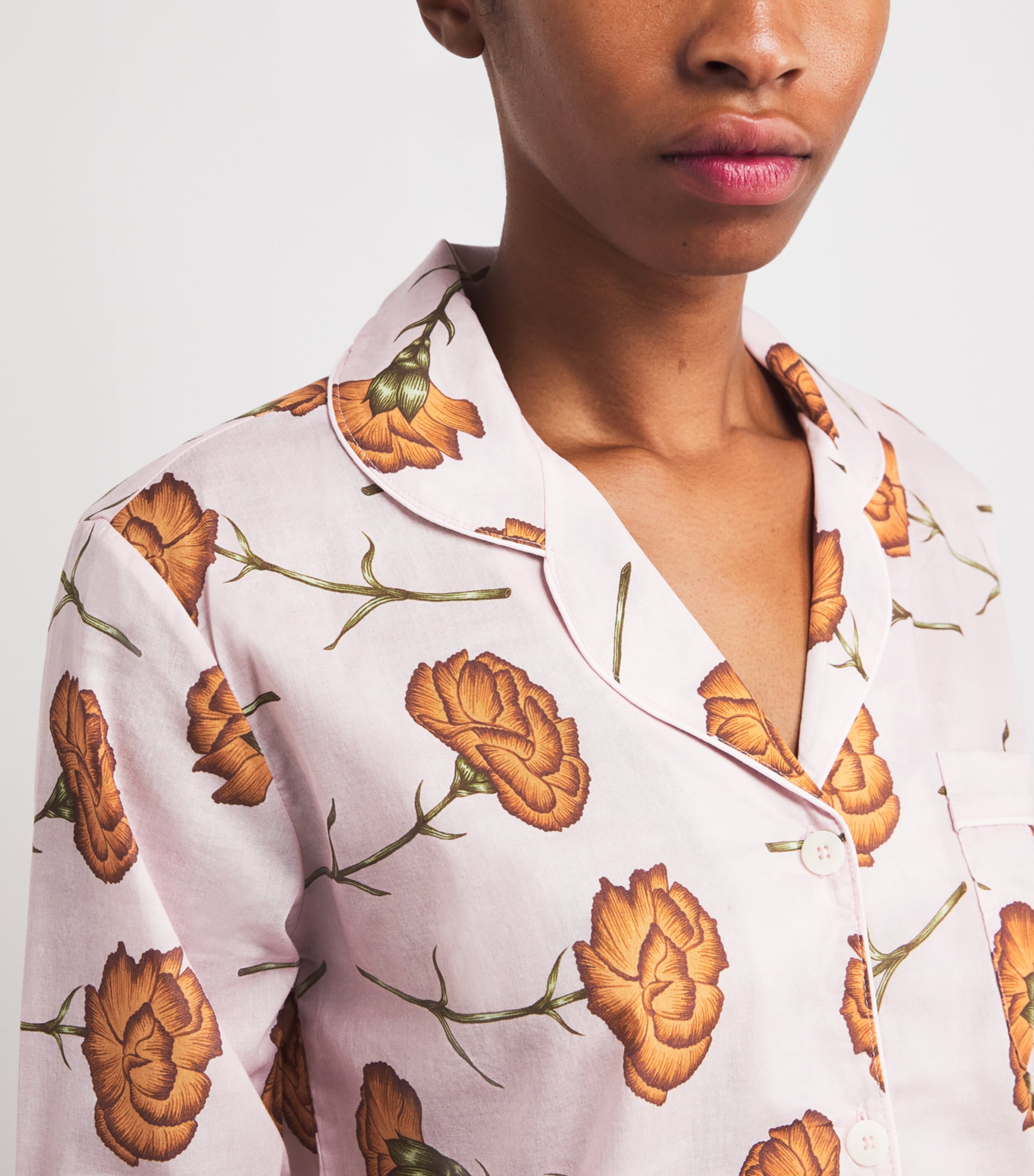 Cotton Carnations Pyjama Set PINK/ORANGE Image 6