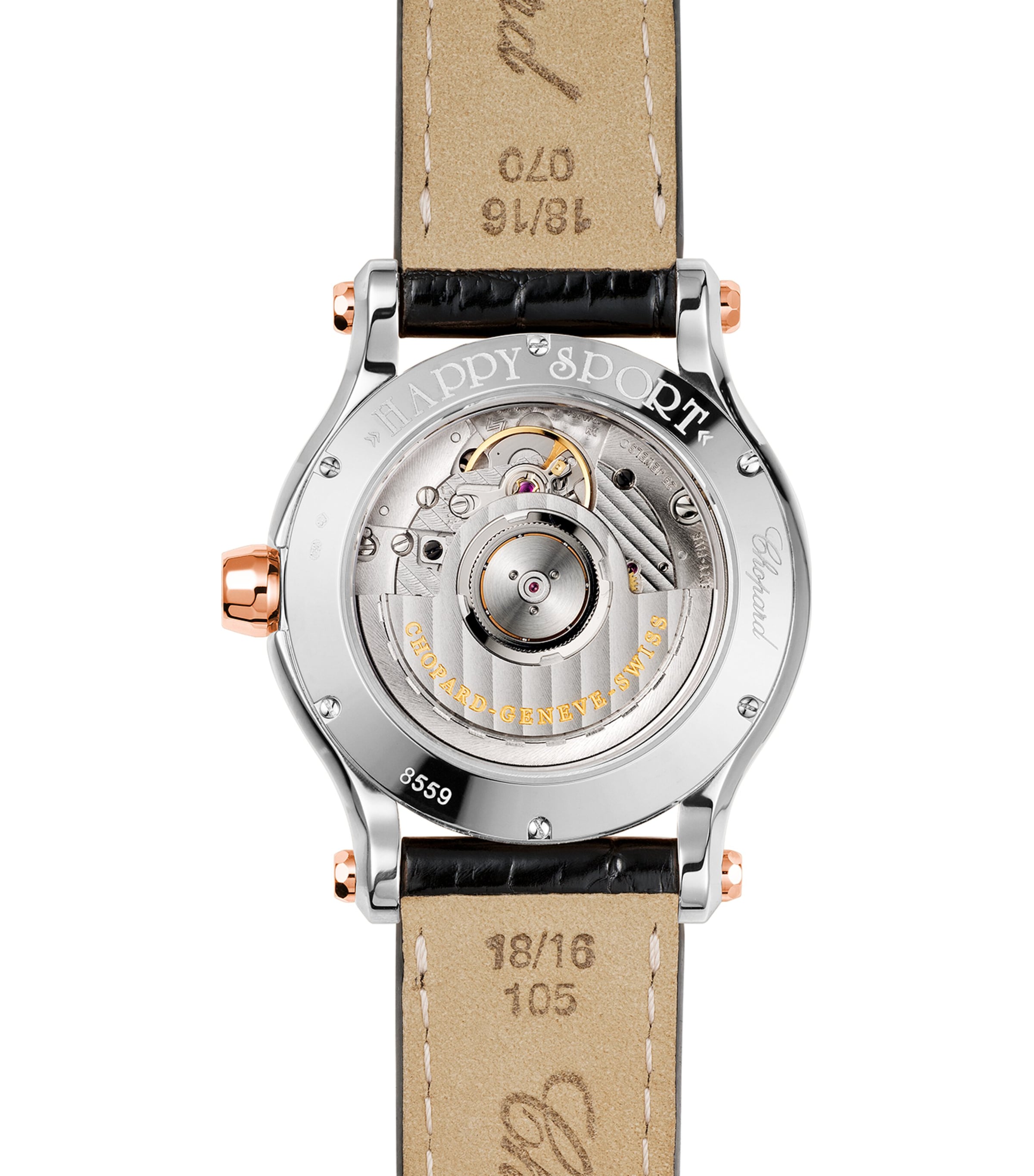 Rose Gold and Diamond Happy Sport Watch 36mm ROSE GOLD/STAINLESS Image 2