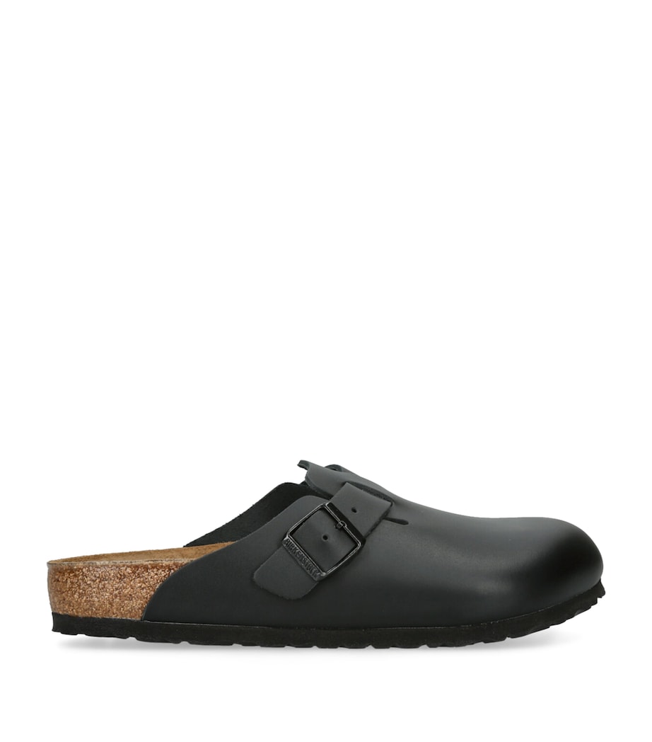 Leather Boston Clogs BLACK Image 1