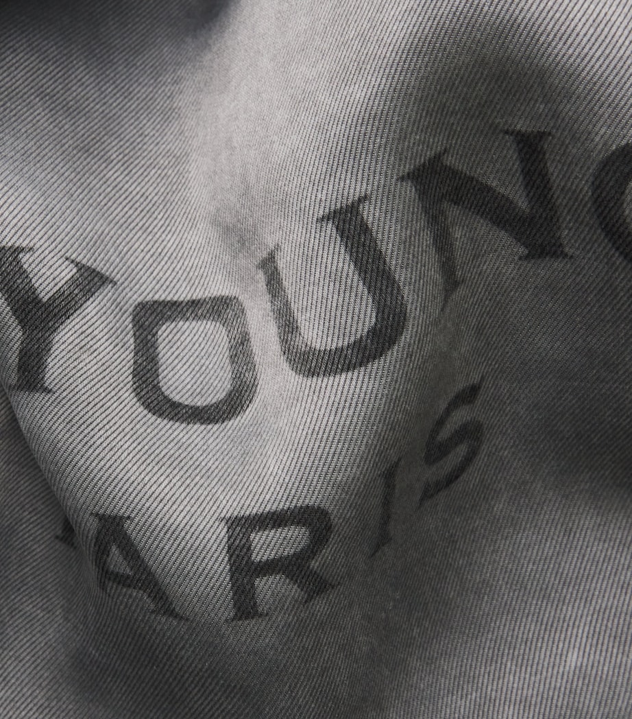 Wooyoungmi Mens Cotton Faded Logo Bomber Jacket Grey Image 8