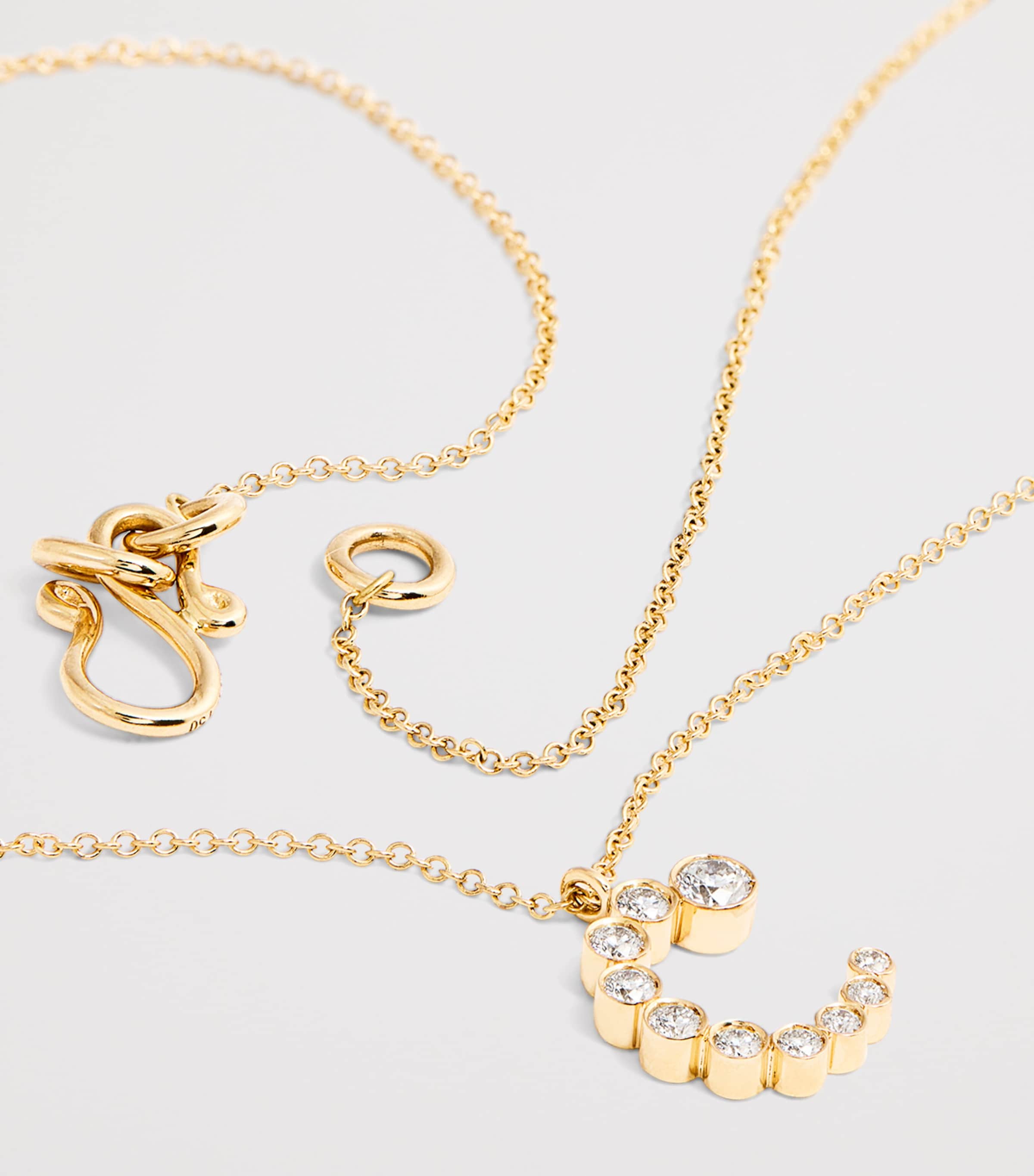 Yellow Gold and Diamond Soprano 'C' Necklace YELLOW GOLD Image 5