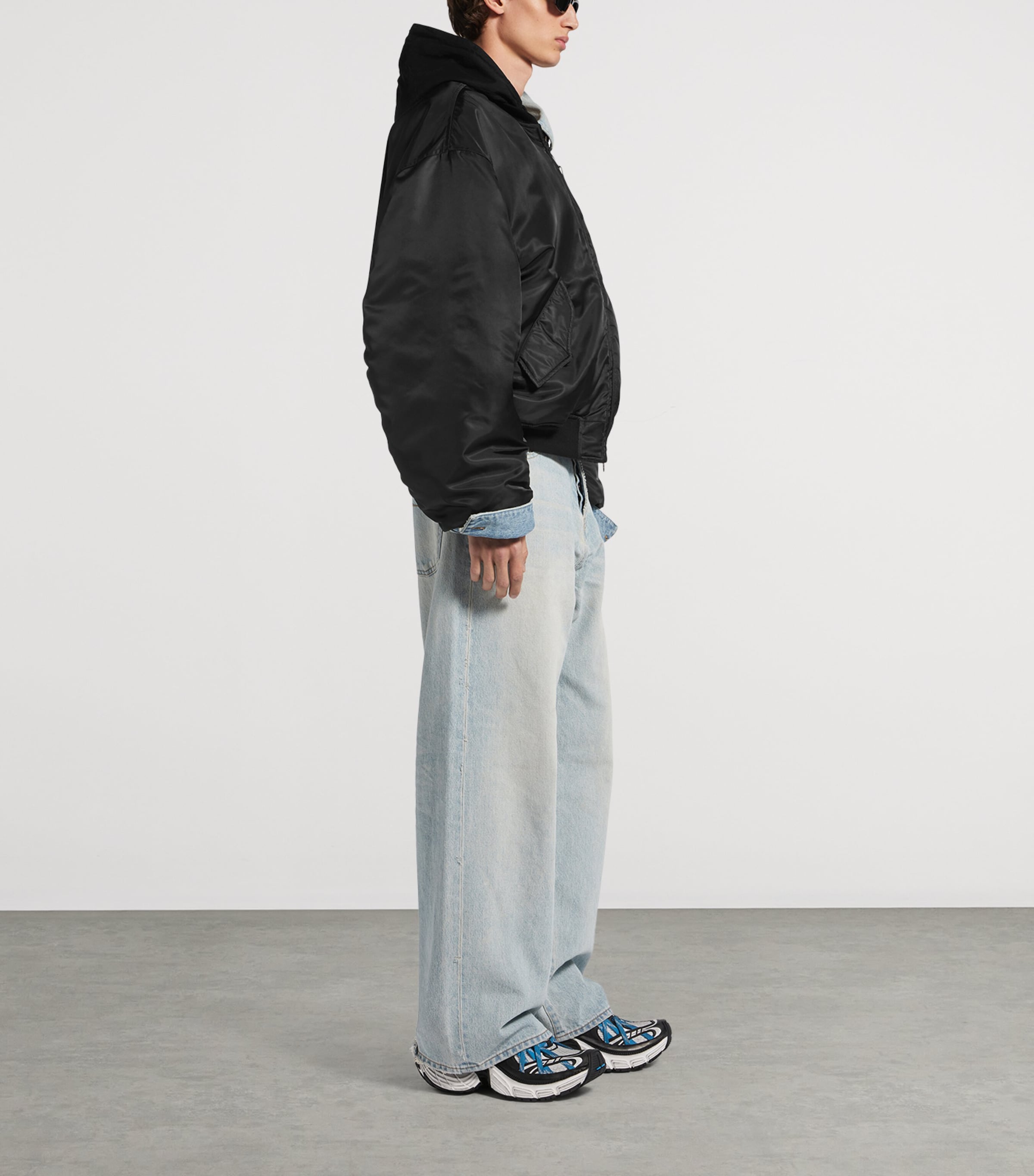 Balenciaga Mens Oversized Hooded Bomber Jacket Image 4