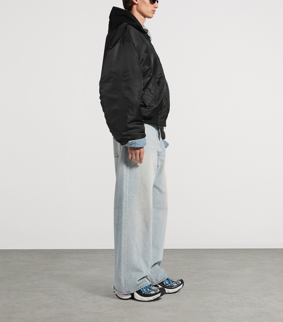 Balenciaga Mens Oversized Hooded Bomber Jacket Image 4