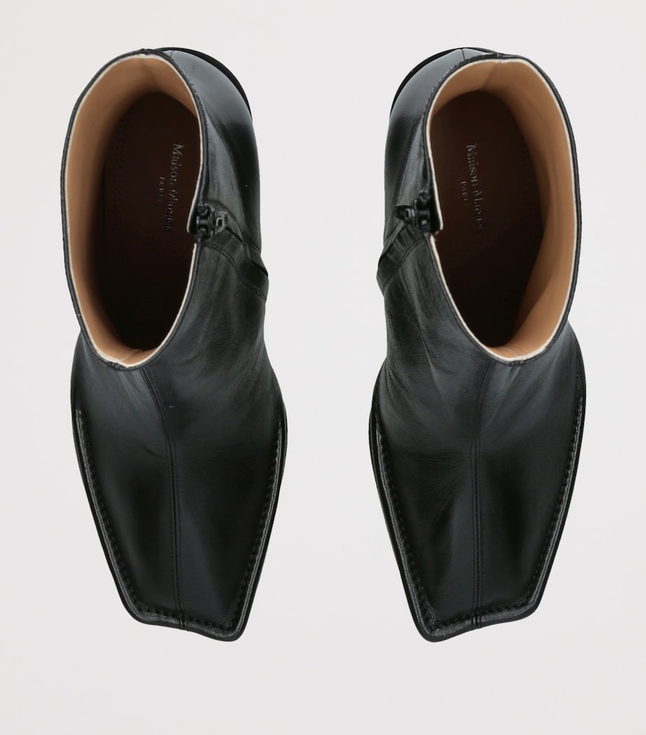 Maison Margiela Leather Piped Ankle Boots 85 Black Image 3