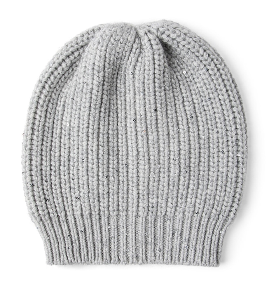Brunello Cucinelli Cashmere-Silk Sequinned Beanie Image 1