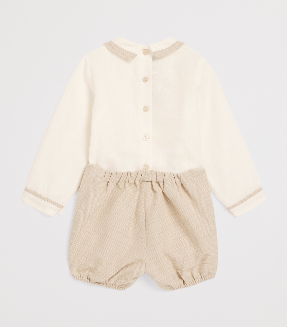 Linen Celebration Shirt and Shorts Set (12-18 Months) BEIGE Image 2