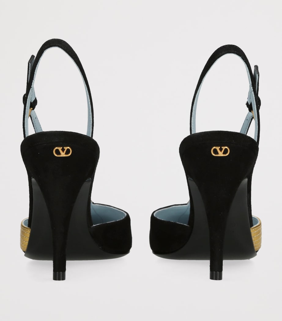 FolieFoliage Slingback Heeled Sandals 85 BLACK/COMB Image 2