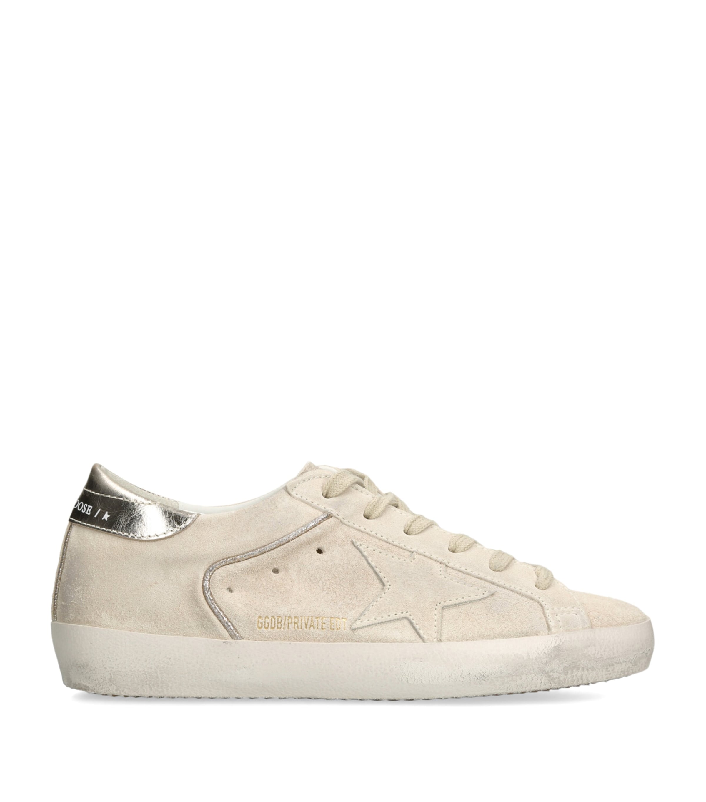 Golden Goose Womens Suede Super Star Sneakers Beige Comb Image 1