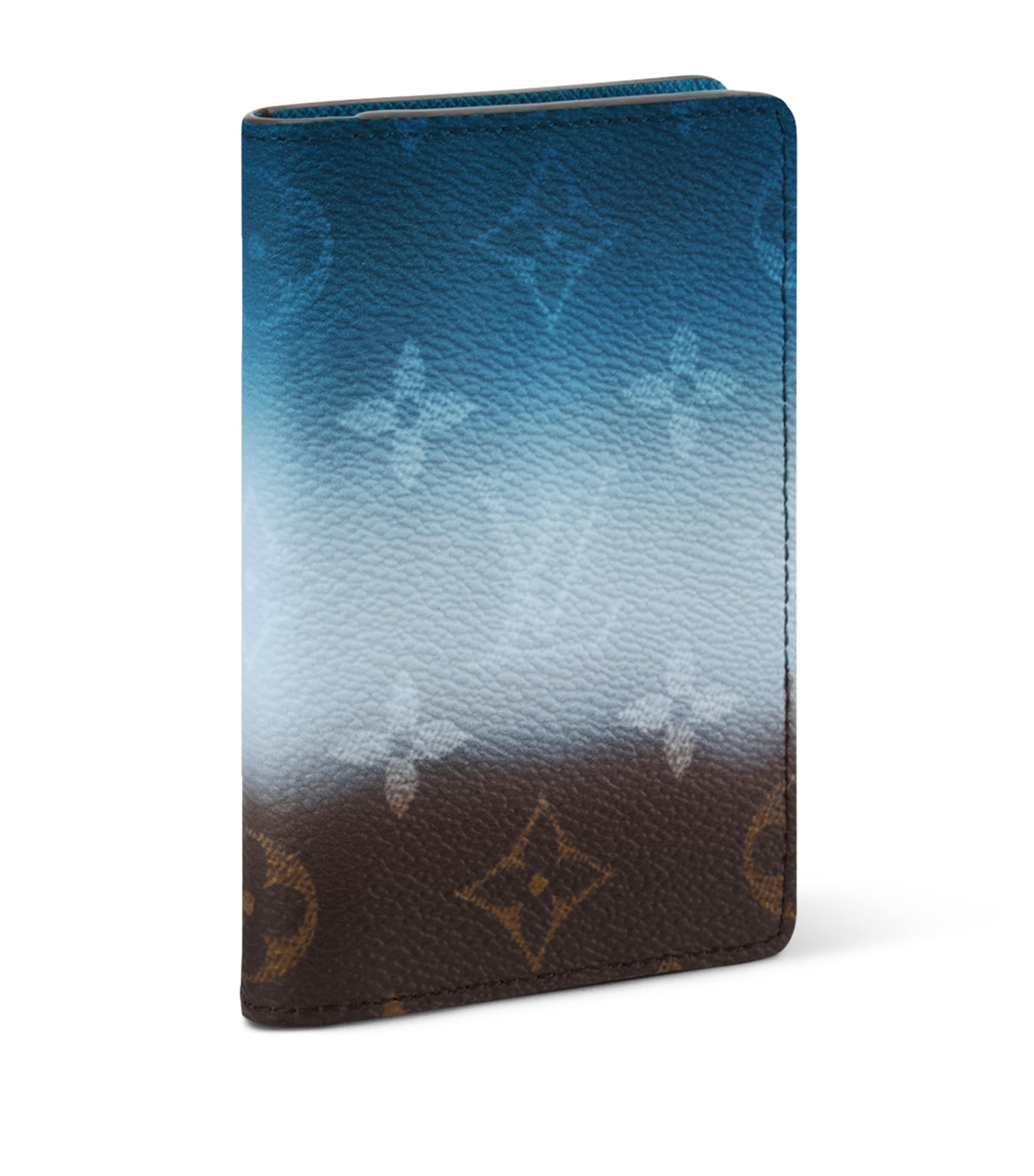 LOUIS VUITTON Leather Gradient Card Holder Blue Monogram Image 2