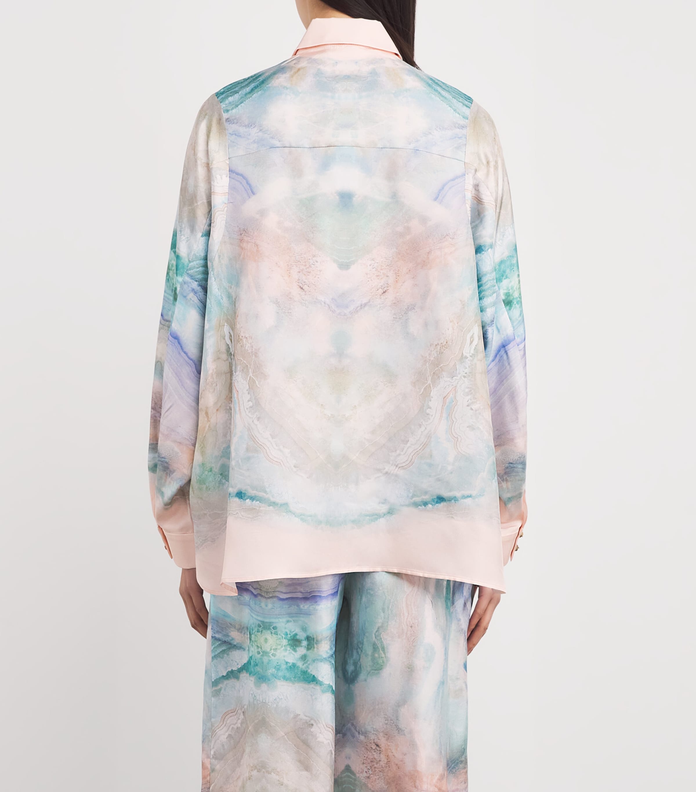 Zimmermann Womens Silk Illuminated Shirt Blue Agate Image 3