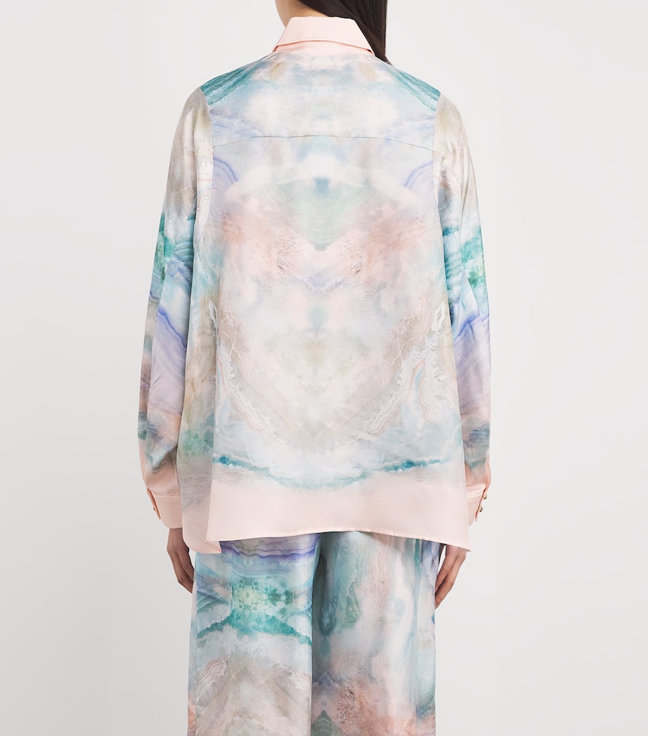 Zimmermann Womens Silk Illuminated Shirt Blue Agate Image 3
