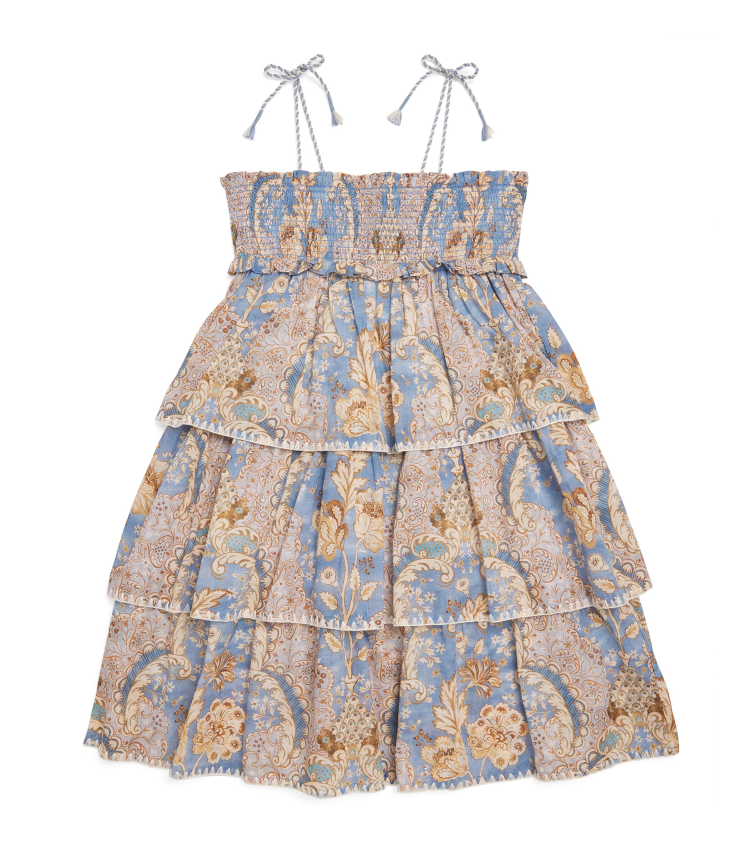 Zimmermann Kids' Cotton Daylight Tiered Dress In Multi