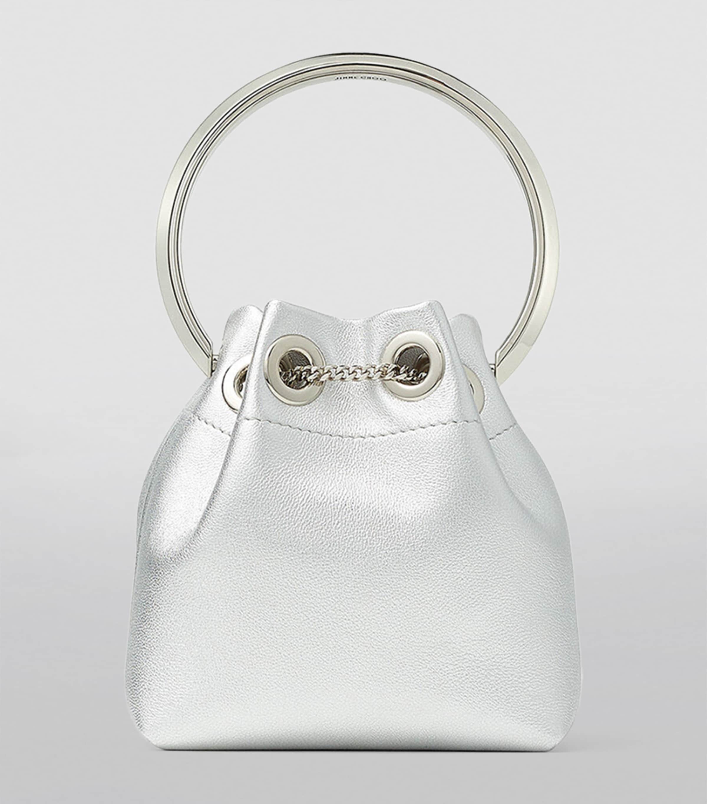 Jimmy Choo Micro Bon Bon Top-Handle Bag Silver Image 6