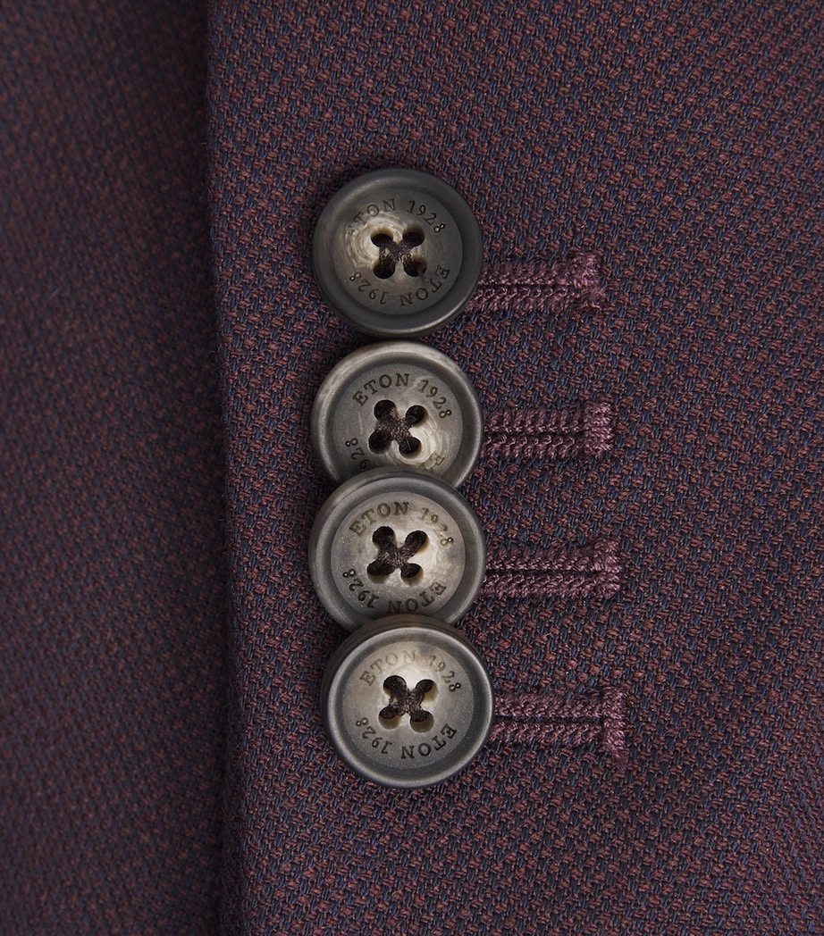 Eton Mens Lana Tech Blazer Dark Red Image 6