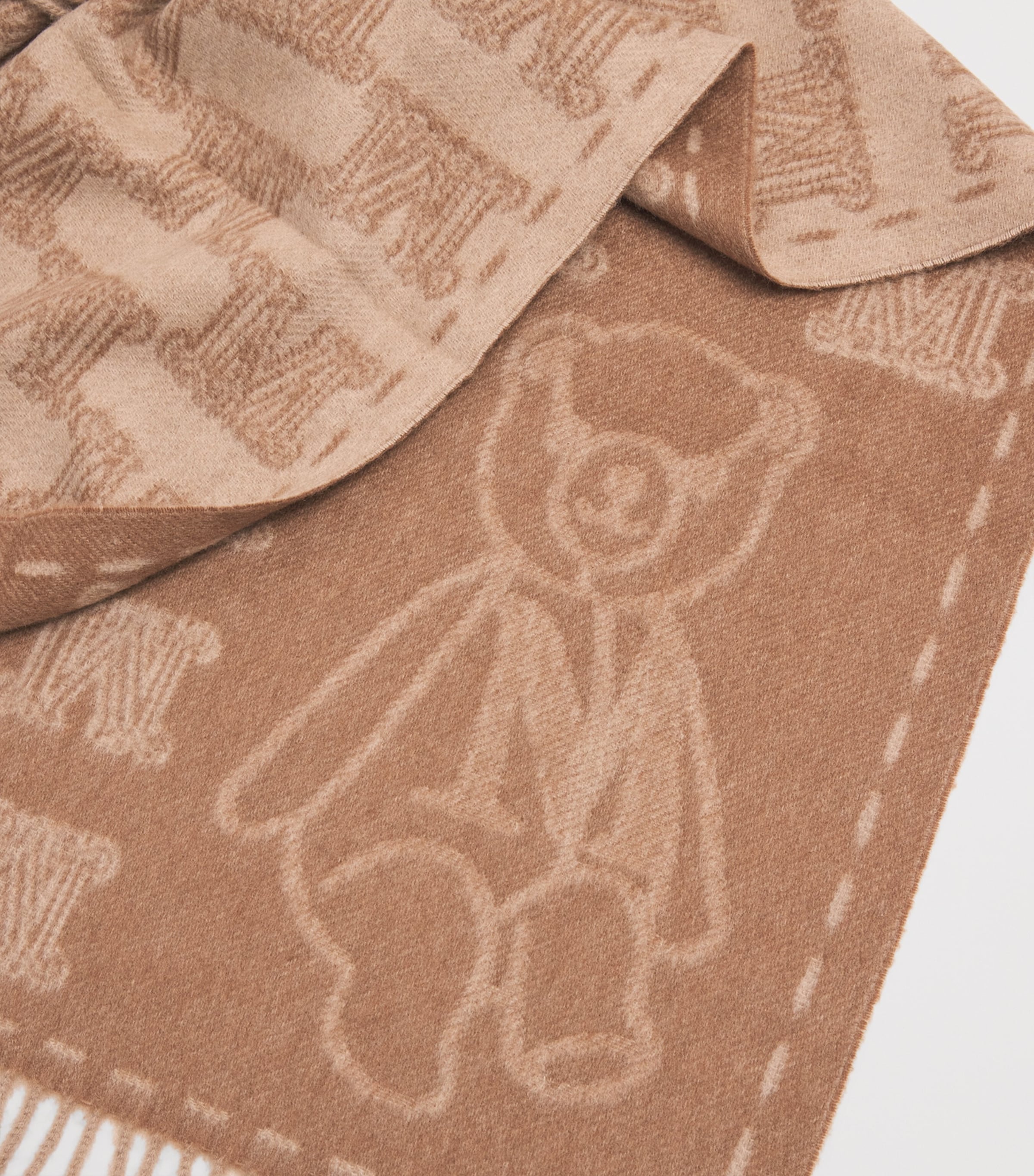 Cashmere Monogram Scarf BEIGE Image 4