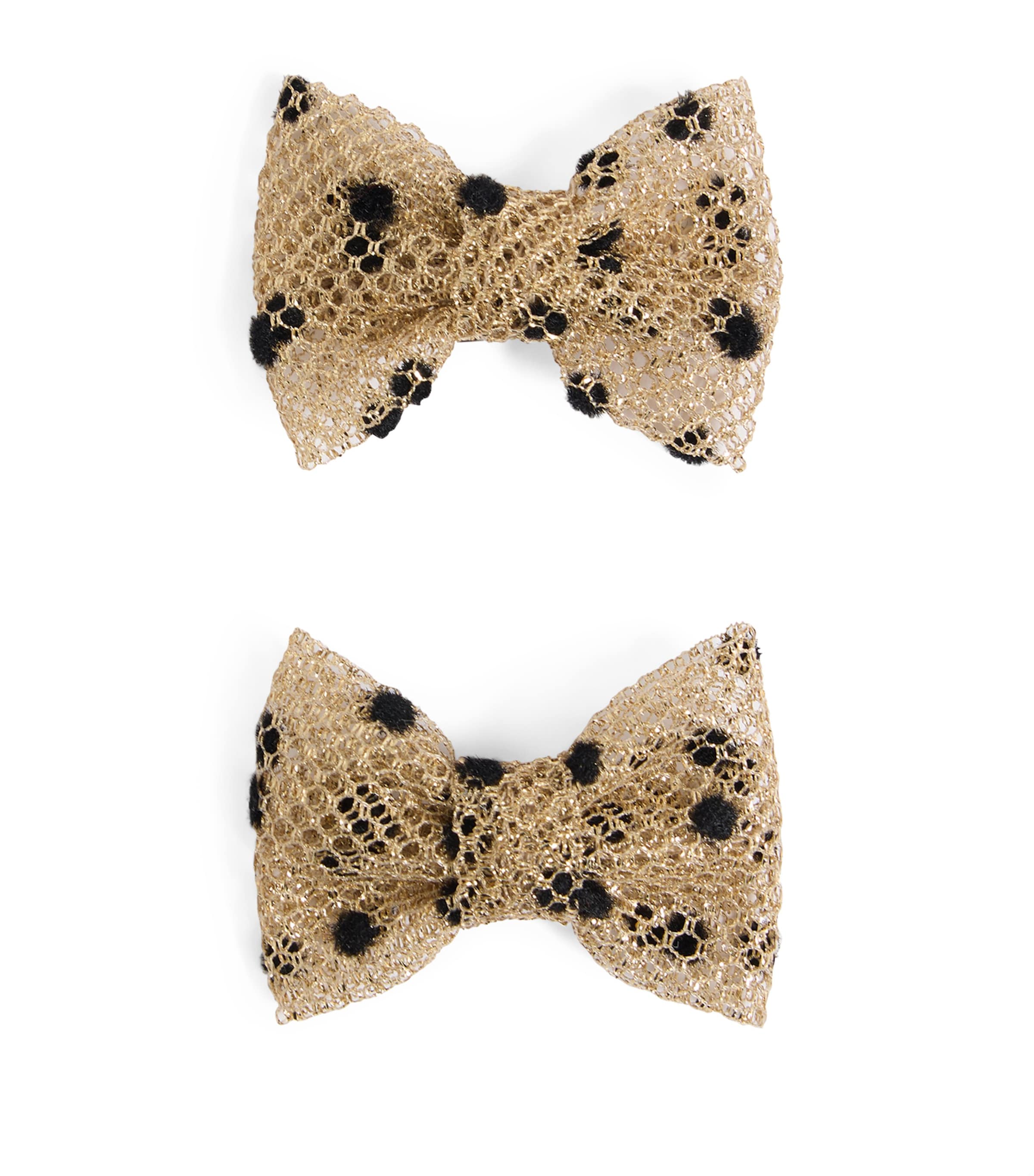Bonpoint Bow Hair Clip (set Of Two) In Gold