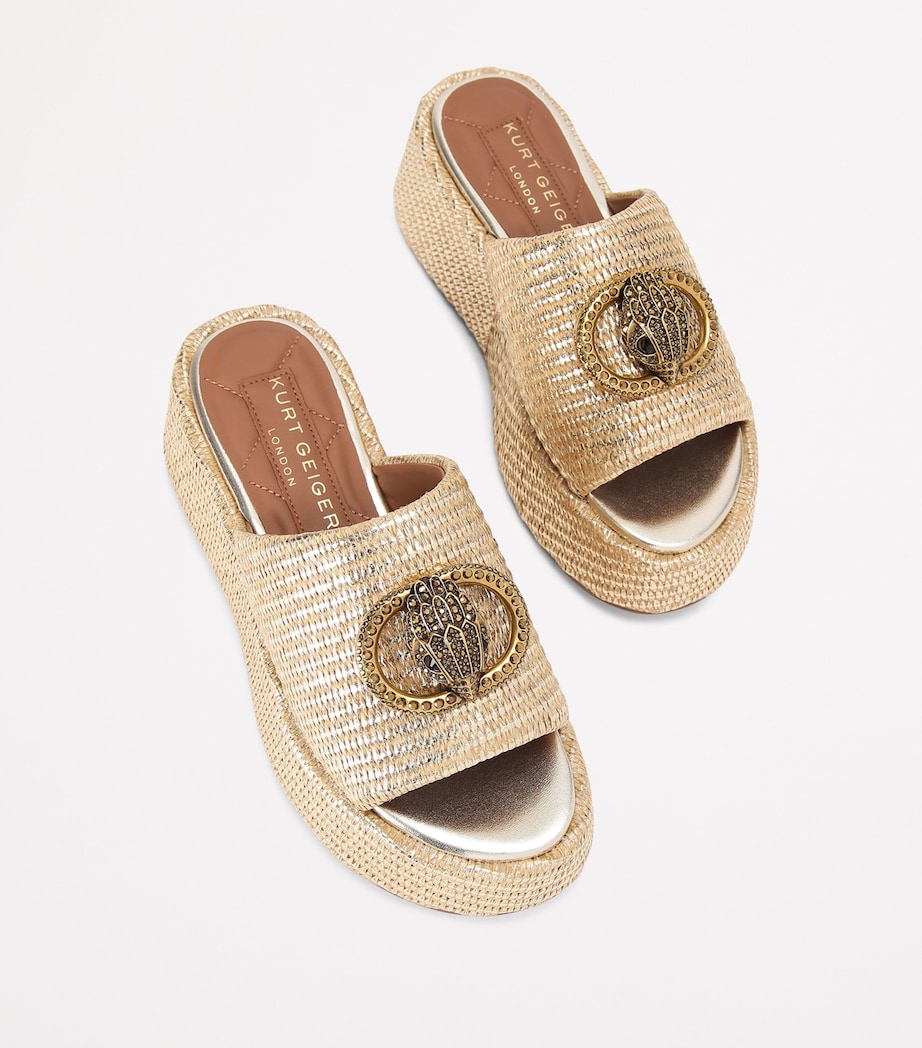 Kurt Geiger London Woven Chelsea Flatform Mules Beige Comb Image 4