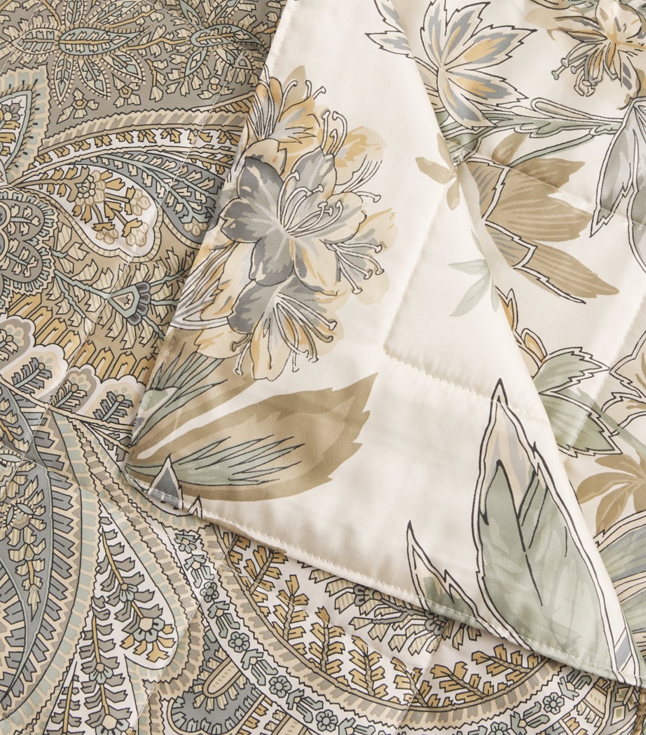Cotton Quilted Giano Throw (180cm x 130cm) PRINT ON BEIGE BASE Image 2