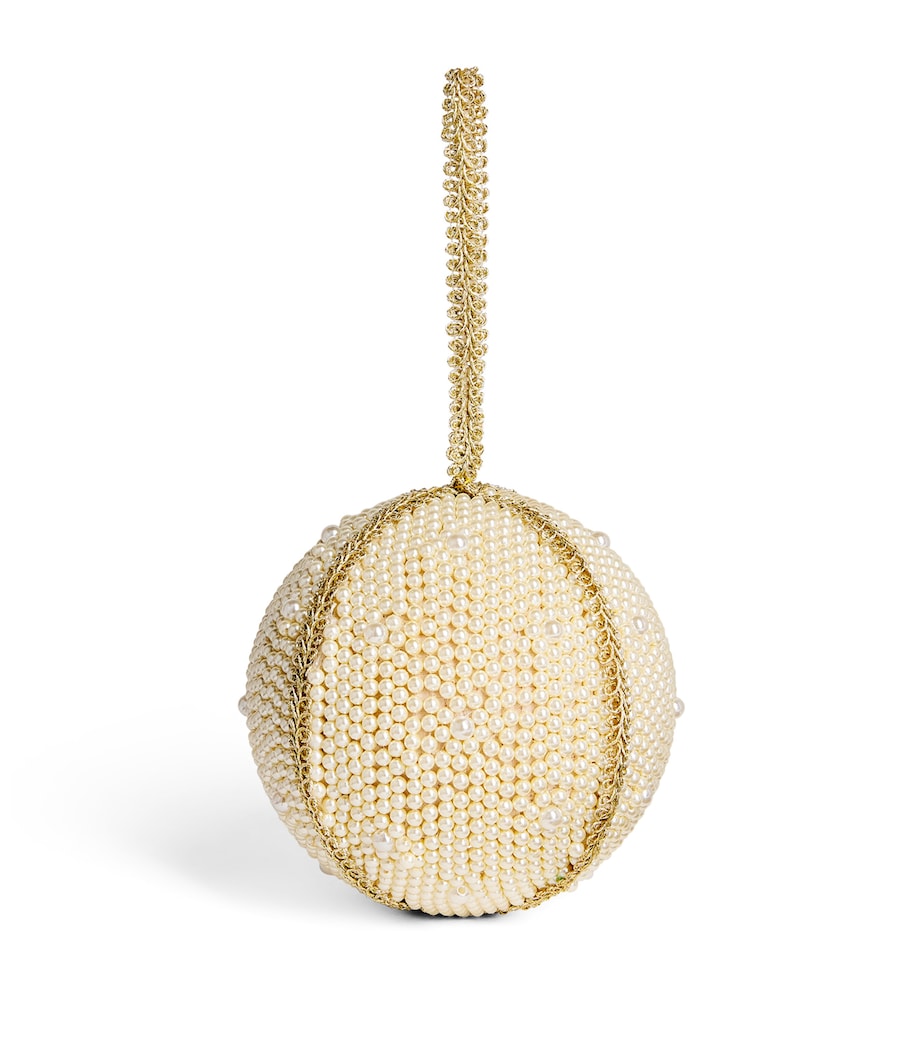 Harrods Pearlised Beaded Bauble White/silver Image 1