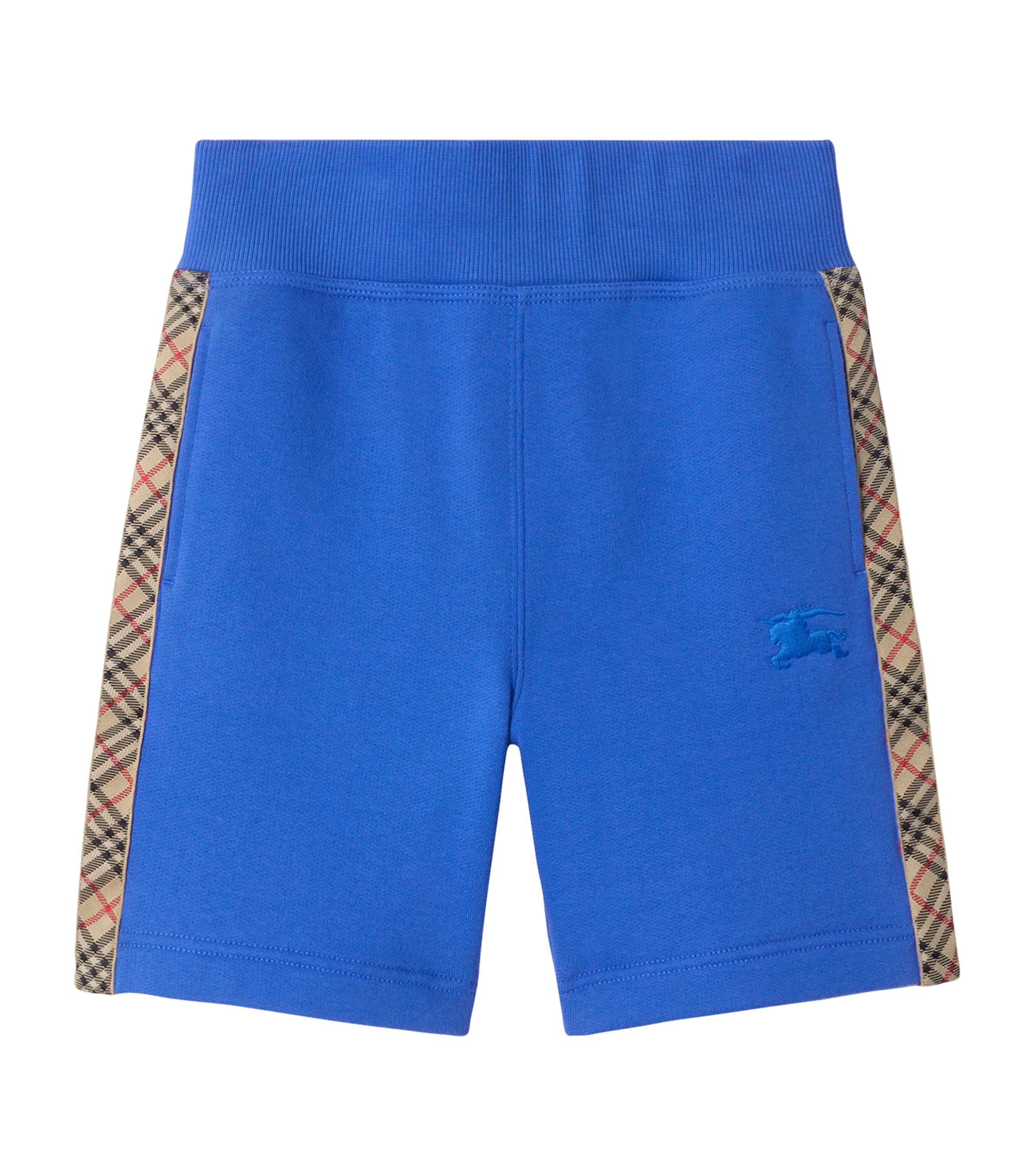 Burberry Kids Cotton Check-Trim Shorts (14 Years) Hyacinth Blue Image 1