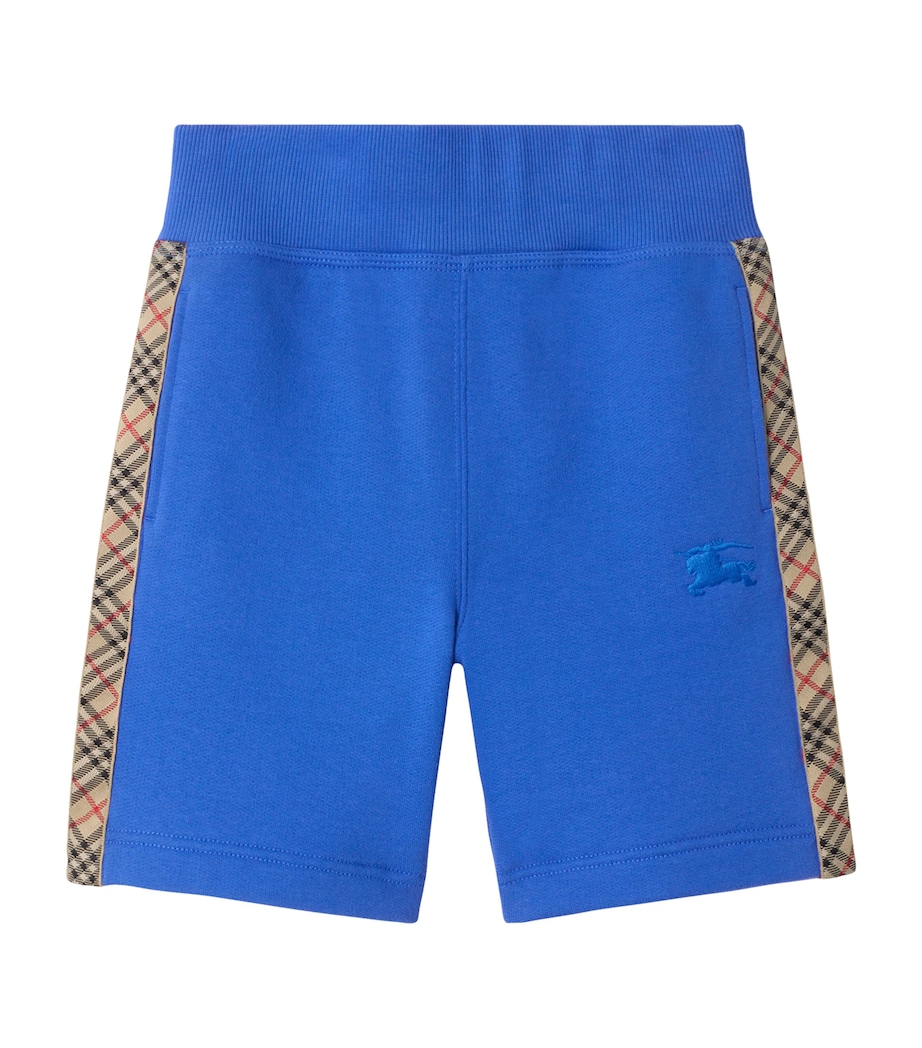 Burberry Kids Cotton Check-Trim Shorts (14 Years) Hyacinth Blue Image 1