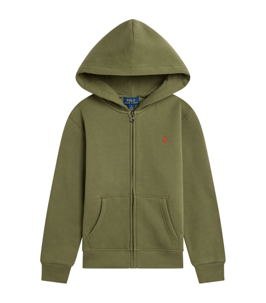 Ralph Lauren Kids Polo Pony Zip-Up Hoodie (2-7 Years) Green Image 1