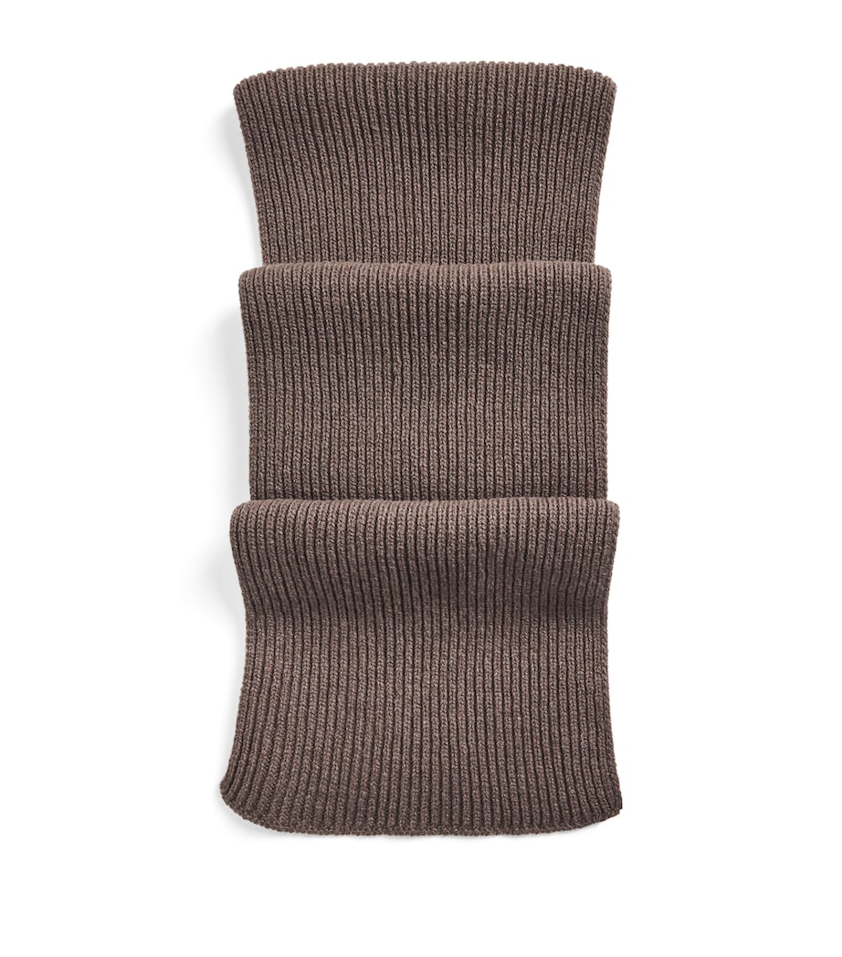 John Smedley Cashmere-Wool Ribbed Scarf Toast Image 1