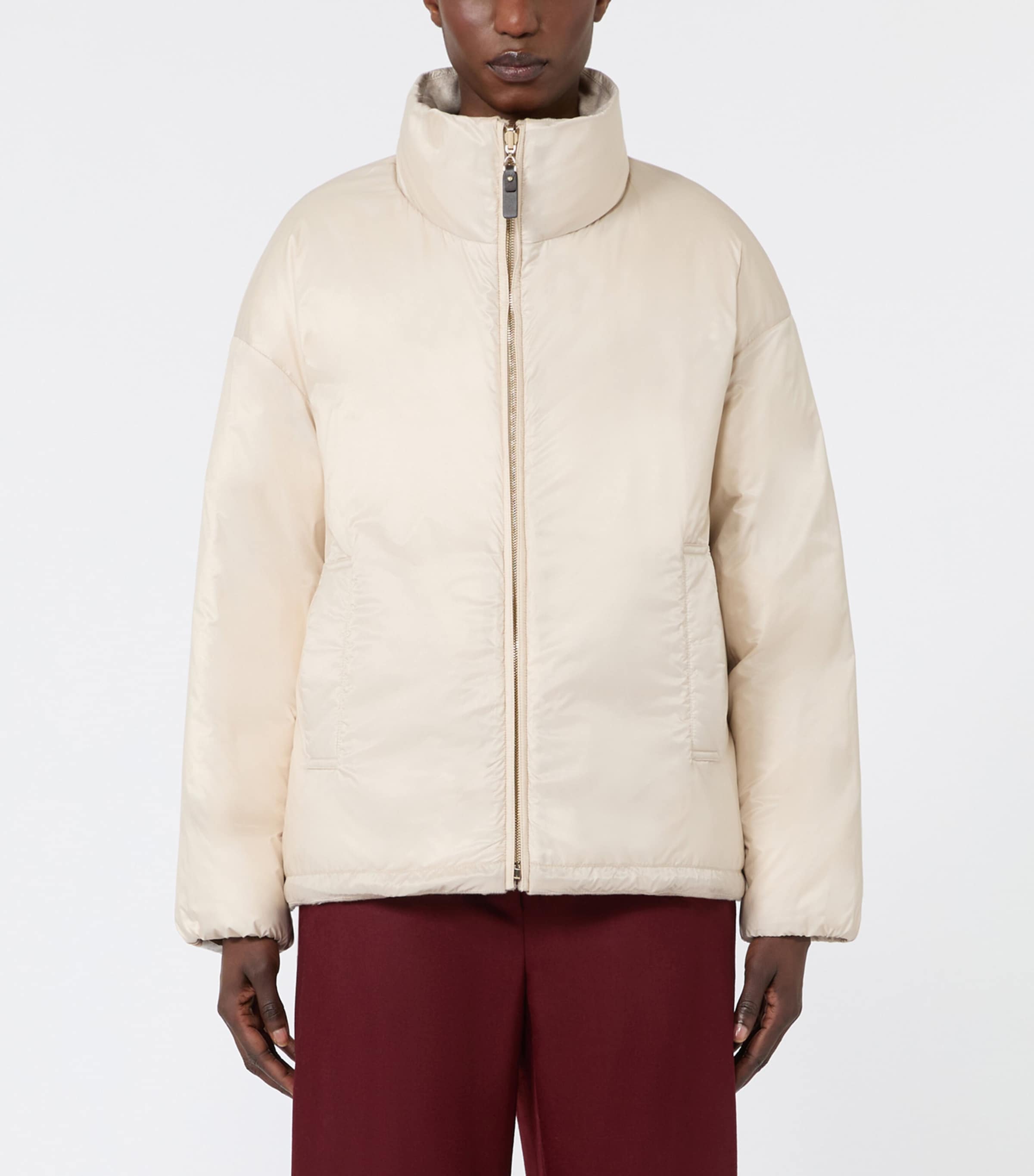 Max Mara Womens Cashmere Puffer Coat Albino Image 5