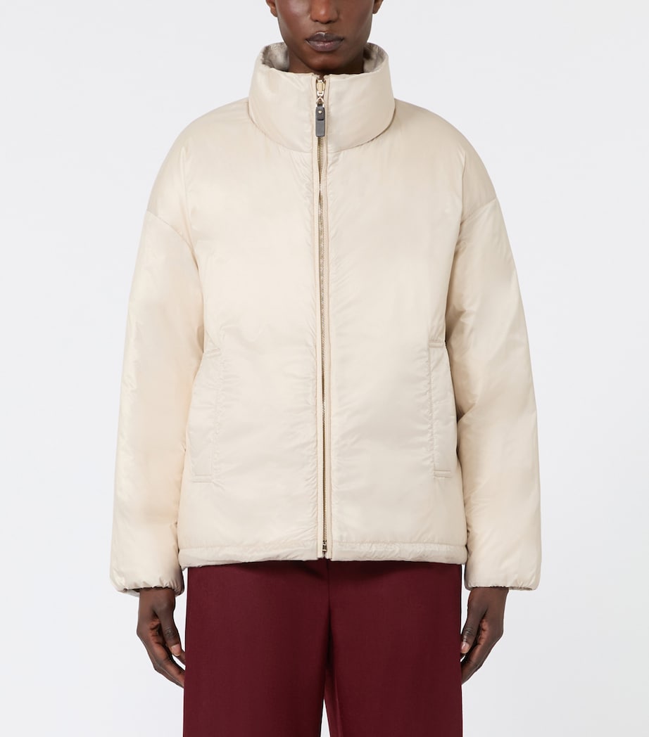 Max Mara Womens Cashmere Puffer Coat Albino Image 5