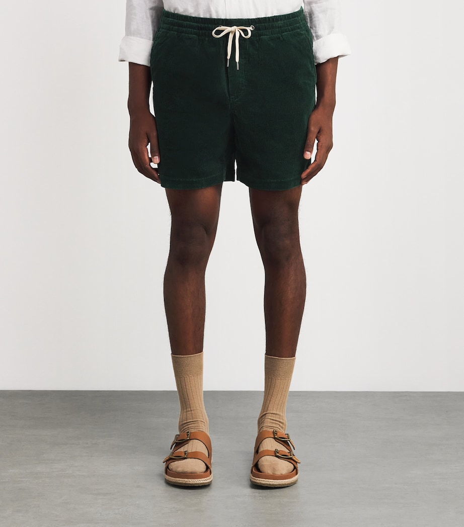 Cotton Corduroy Logo Shorts GREEN Image 3