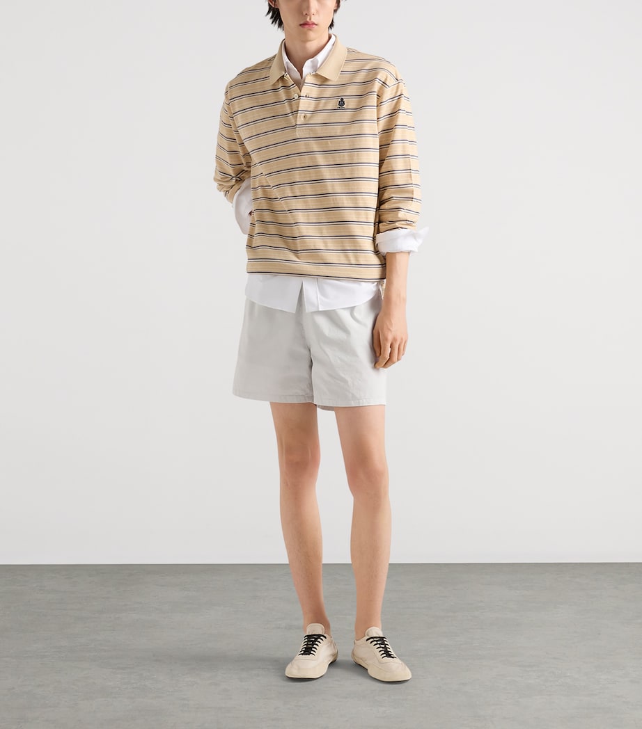 Prada Mens Cotton Embroidered Crest Shirt White Image 2