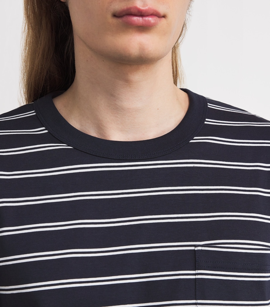Cotton Stripe T-Shirt DARK NAVY Image 6