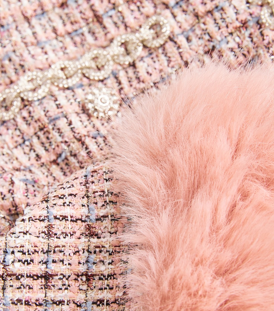 Bouclé Fur-Trim Jacket PINK Image 5