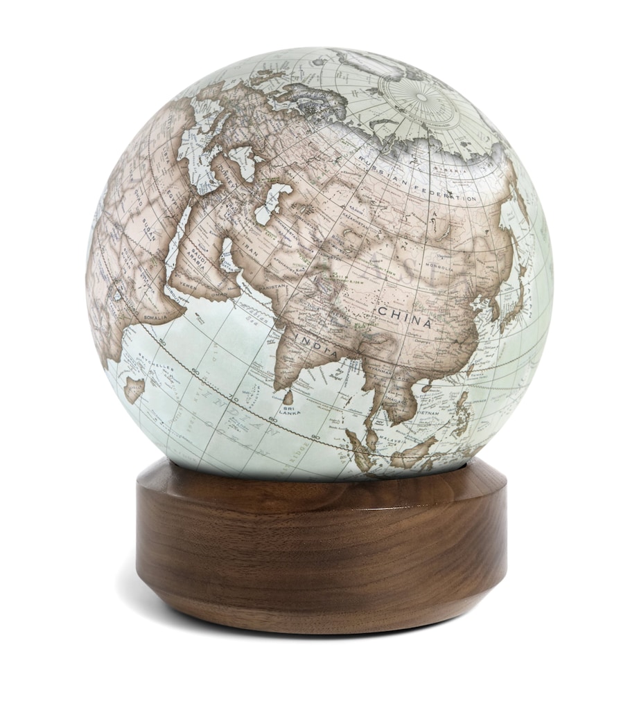 The Walnut Standard Desk Globe (22cm) MINT GREEN/ WALNUT Image 3